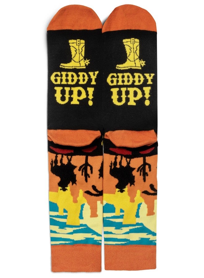 Lavley Giddy Up Cowboy Socks - Funny Novelty Socks for Men and Women Who Love Ranch Life and Horses - Fun Gift for Cowboys and Rodeo Fans - One Size Fits Most - Image 3